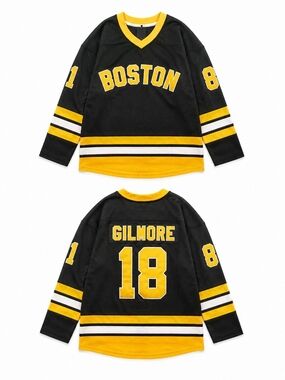 Happy Gilmore Boston Bruins Hockey Jersey Black & Yellow